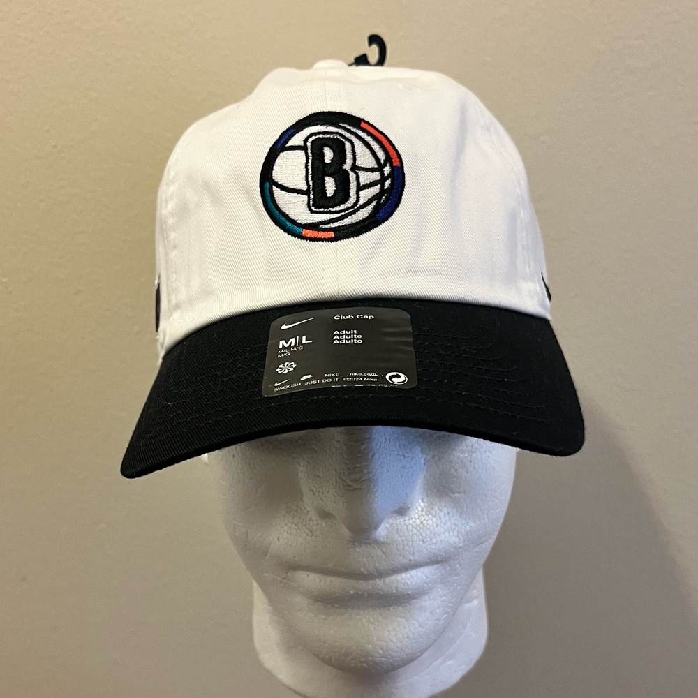 Nike Brooklyn Nets - NBA Basketball Cap (Adult Snapback) White 100% Cotton